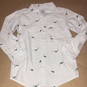 NWOT Carter’s Button Front Collared Dinosaur Shirt - Boys 6